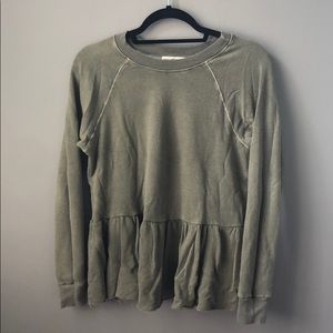 Urban Outfitters Green Peplum Sweatshirt